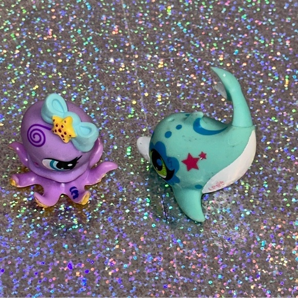Littlest Pet Shop LPS Octopus #1309 Dolphin #2687 Hasbro - Picture 4 of 8